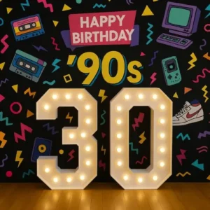 Beleuchtete 30 Partymotto 90er Braunschweig